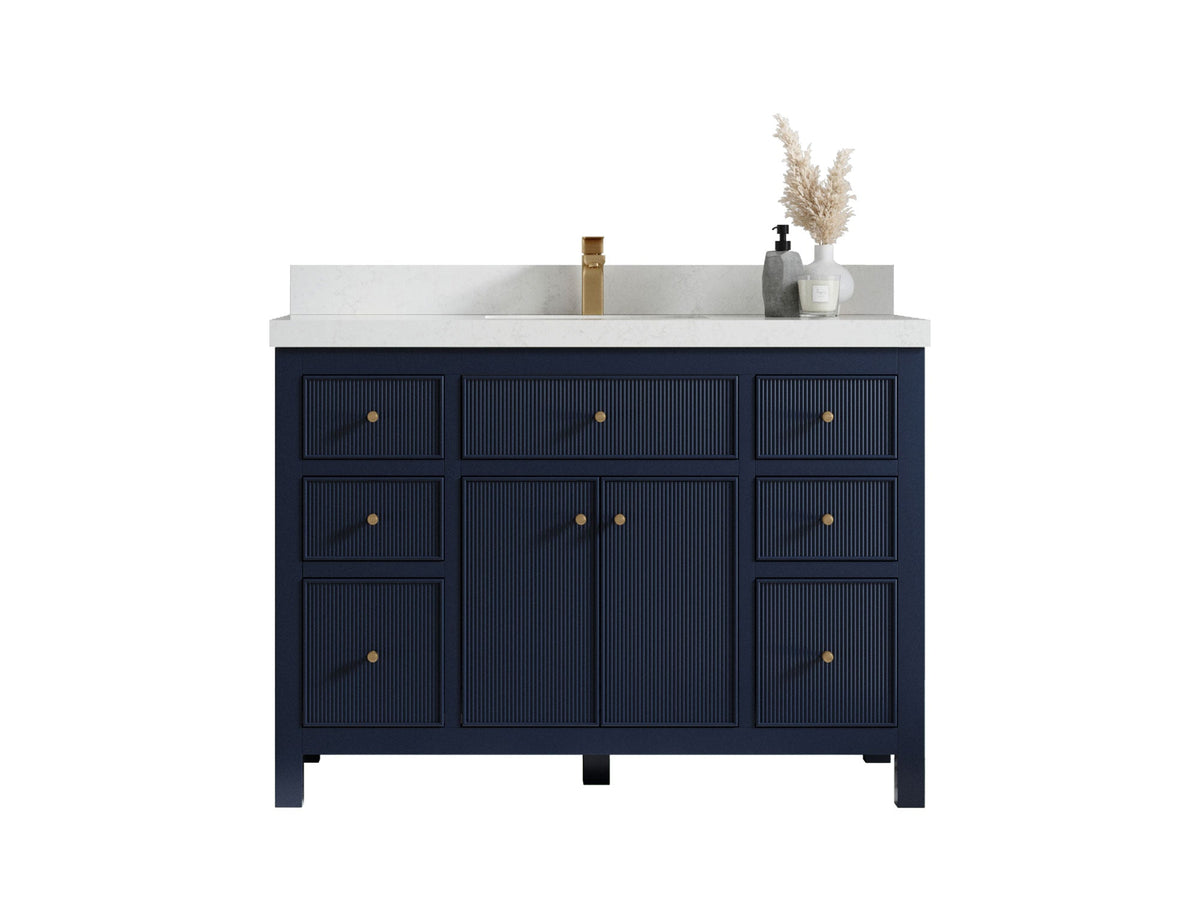 Sonoma 48 in W x 22 in D Free Standing Reeded Single Sink Bathroom Vanity - Willow Bath and Vanity