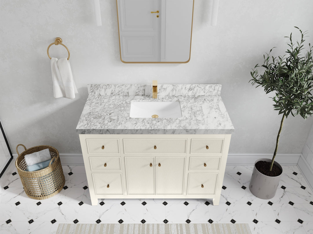 Sonoma 48 in W x 22 in D Free Standing Reeded Single Sink Bathroom Vanity - Willow Bath and Vanity