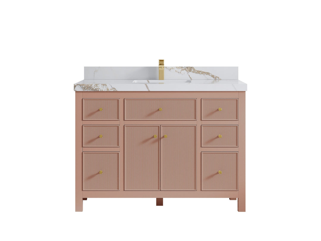 Sonoma 48 in W x 22 in D Free Standing Reeded Single Sink Bathroom Vanity - Willow Bath and Vanity