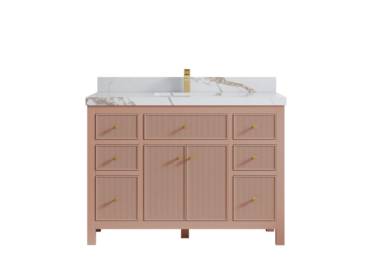 Sonoma 48 in W x 22 in D Free Standing Reeded Single Sink Bathroom Vanity - Willow Bath and Vanity