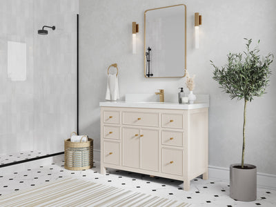 Sonoma 48 in W x 22 in D Free Standing Reeded Single Sink Bathroom Vanity - Willow Bath and Vanity