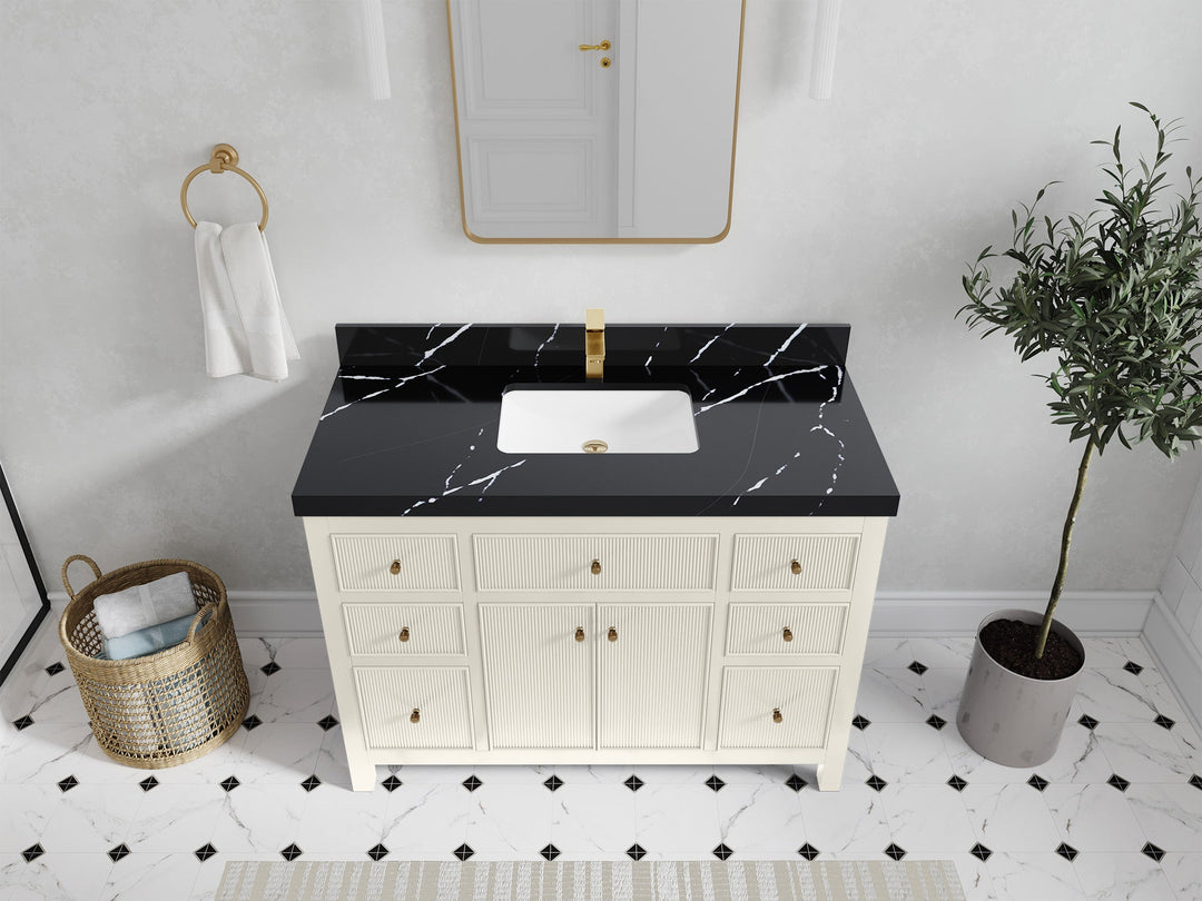 Sonoma 48 in W x 22 in D Free Standing Reeded Single Sink Bathroom Vanity - Willow Bath and Vanity