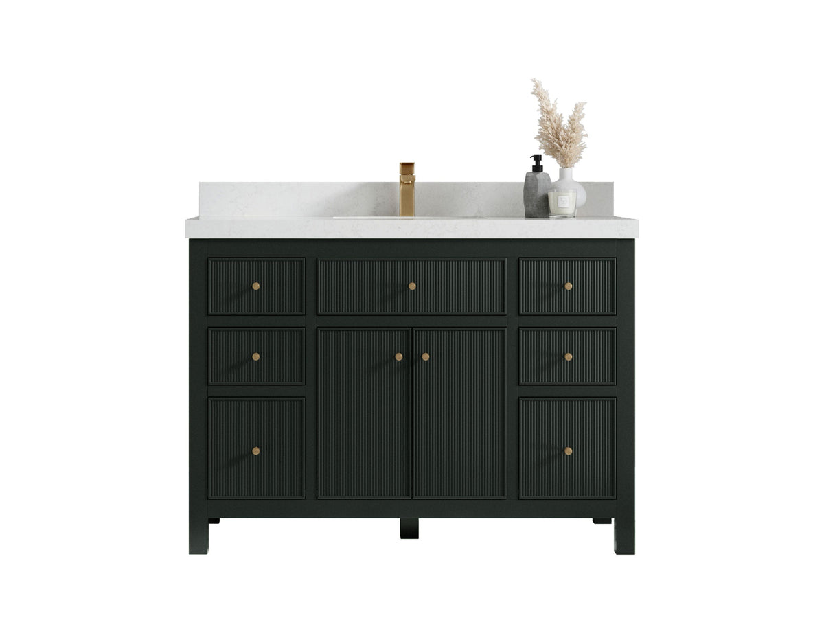 Sonoma 48 in W x 22 in D Free Standing Reeded Single Sink Bathroom Vanity - Willow Bath and Vanity