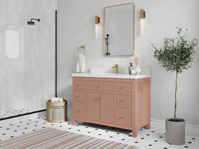 Sonoma 48 in W x 22 in D Free Standing Reeded Single Sink Bathroom Vanity - Willow Bath and Vanity