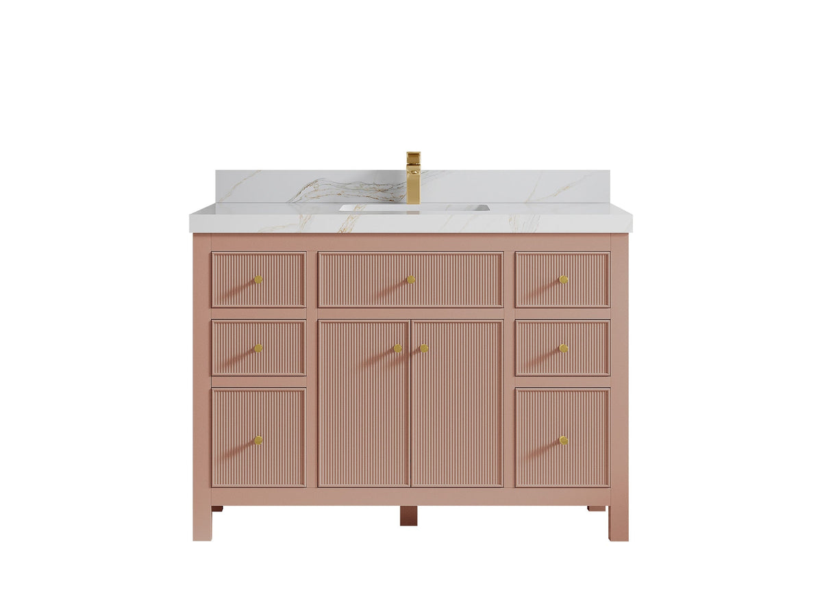 Sonoma 48 in W x 22 in D Free Standing Reeded Single Sink Bathroom Vanity - Willow Bath and Vanity