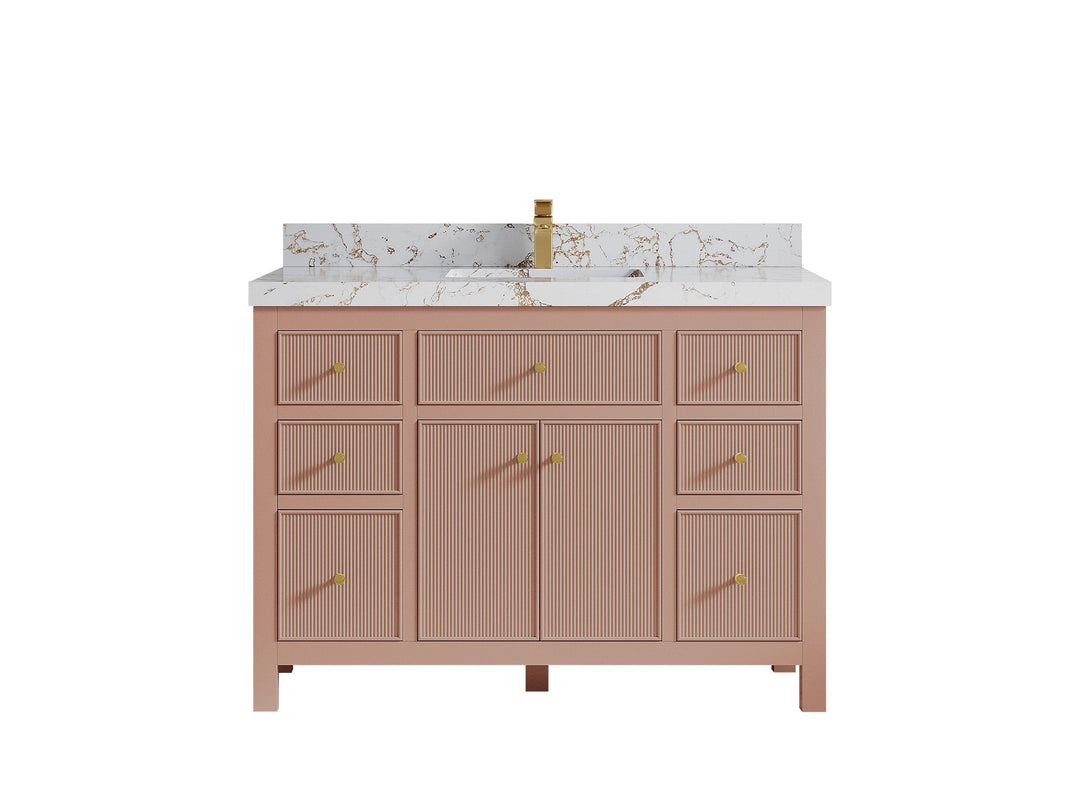 Sonoma 48 in W x 22 in D Free Standing Reeded Single Sink Bathroom Vanity - Willow Bath and Vanity