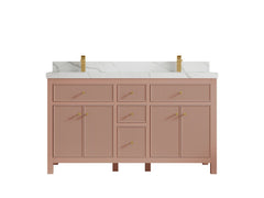 Sonoma 60 in W x 22 in D Free Standing Reeded Double Sink Bathroom Vanity - photo 13