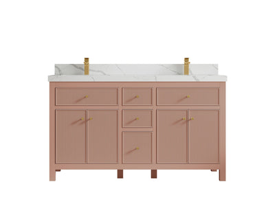 Sonoma 60 in W x 22 in D Free Standing Reeded Double Sink Bathroom Vanity - Willow Bath and Vanity