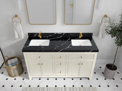 Sonoma 60 in W x 22 in D Free Standing Reeded Double Sink Bathroom Vanity - photo 8