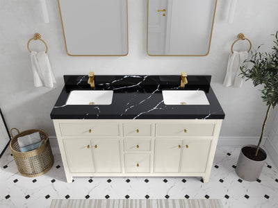 Sonoma 60 in W x 22 in D Free Standing Reeded Double Sink Bathroom Vanity - Willow Bath and Vanity