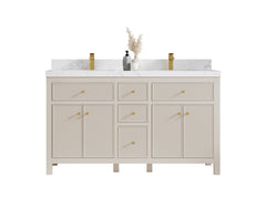Sonoma 60 in W x 22 in D Free Standing Reeded Double Sink Bathroom Vanity - photo 1