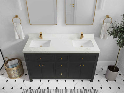 Sonoma 60 in W x 22 in D Free Standing Reeded Double Sink Bathroom Vanity - Willow Bath and Vanity