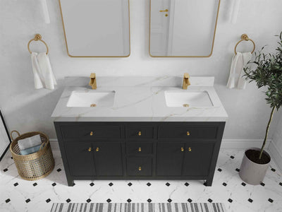 Sonoma 60 in W x 22 in D Free Standing Reeded Double Sink Bathroom Vanity - Willow Bath and Vanity