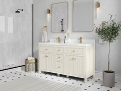 Sonoma 60 in W x 22 in D Free Standing Reeded Double Sink Bathroom Vanity - photo 2