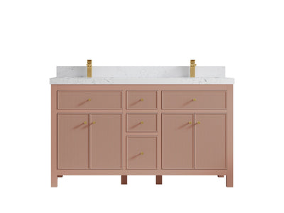 Sonoma 60 in W x 22 in D Free Standing Reeded Double Sink Bathroom Vanity - Willow Bath and Vanity
