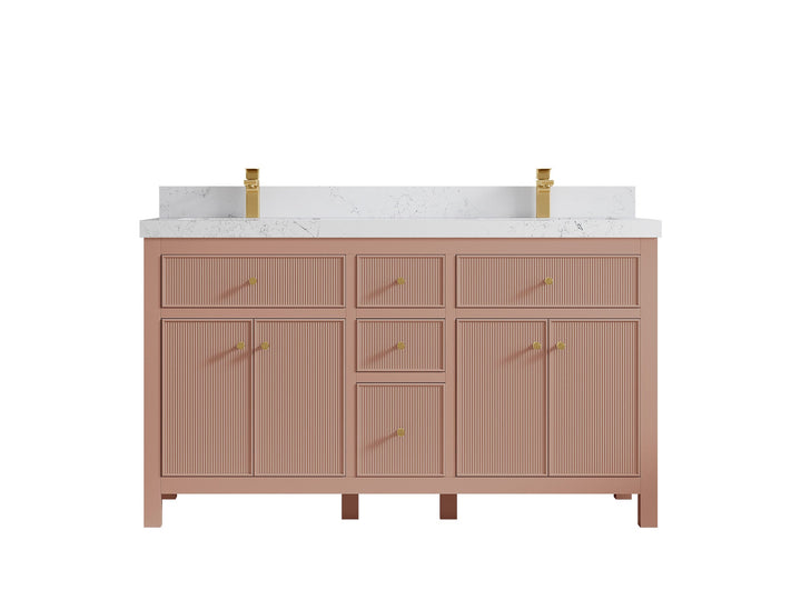 Sonoma 60 in W x 22 in D Free Standing Reeded Double Sink Bathroom Vanity - photo 29