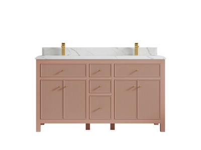 Sonoma 60 in W x 22 in D Free Standing Reeded Double Sink Bathroom Vanity - Willow Bath and Vanity