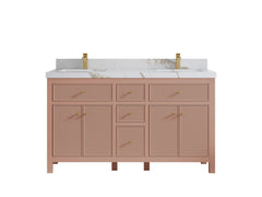 Sonoma 60 in W x 22 in D Free Standing Reeded Double Sink Bathroom Vanity - photo 11