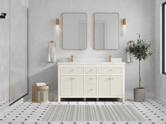 Sonoma 60 in W x 22 in D Free Standing Reeded Double Sink Bathroom Vanity - photo 4