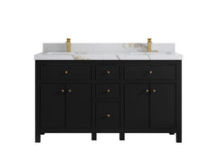 Sonoma 60 in W x 22 in D Free Standing Reeded Double Sink Bathroom Vanity - photo 9
