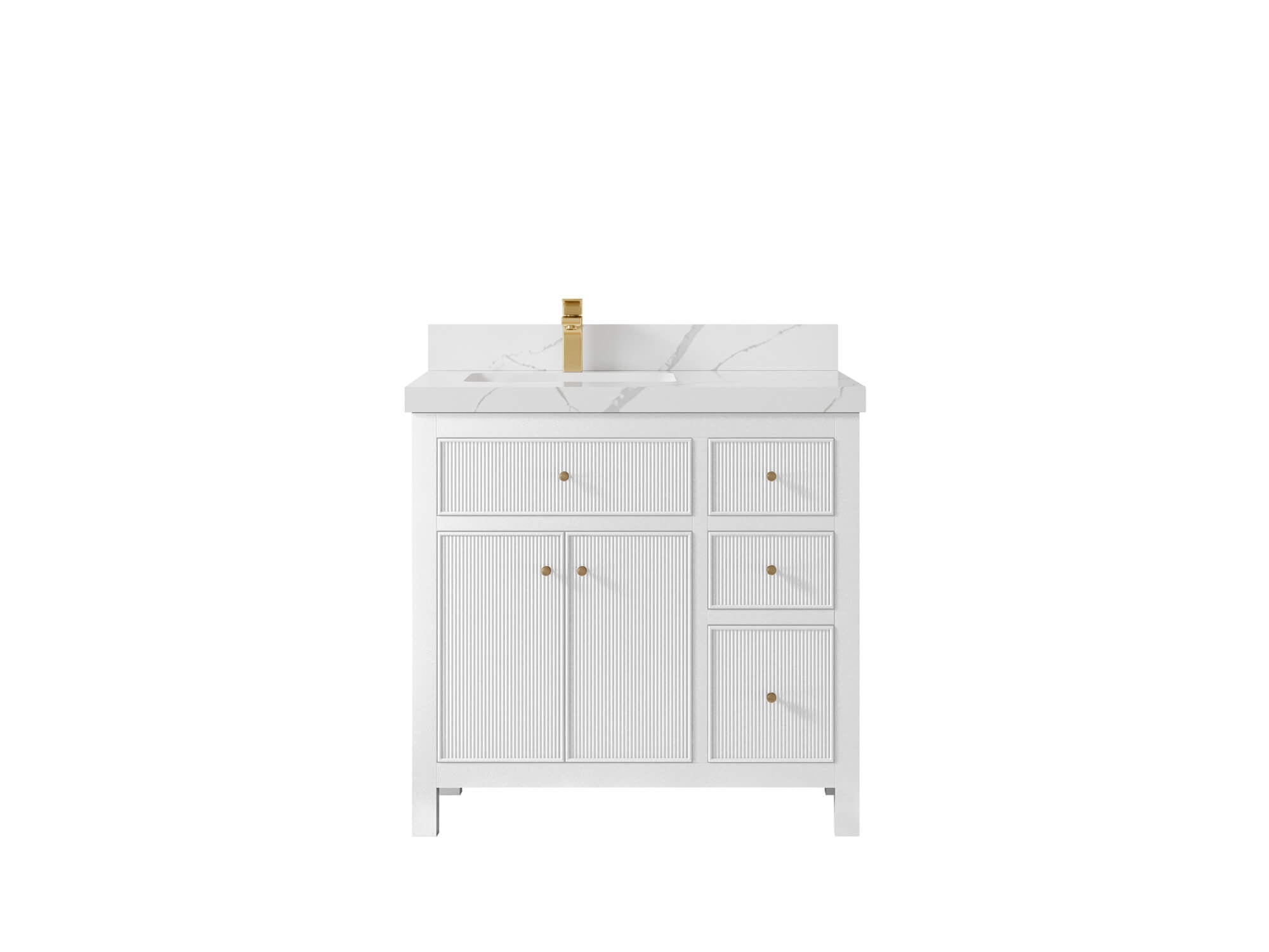 Sonoma 60 in W x 22 in D Free Standing Reeded Double Sink Bathroom Vanity - Willow Bath and Vanity