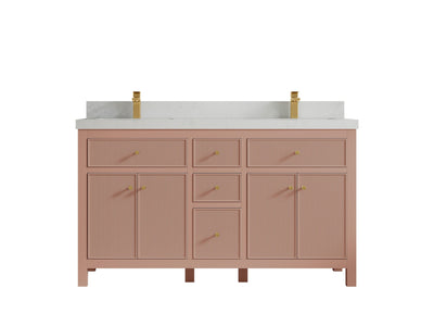 Sonoma 60 in W x 22 in D Free Standing Reeded Double Sink Bathroom Vanity - Willow Bath and Vanity