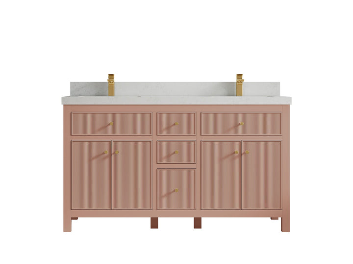 Sonoma 60 in W x 22 in D Free Standing Reeded Double Sink Bathroom Vanity - photo 21