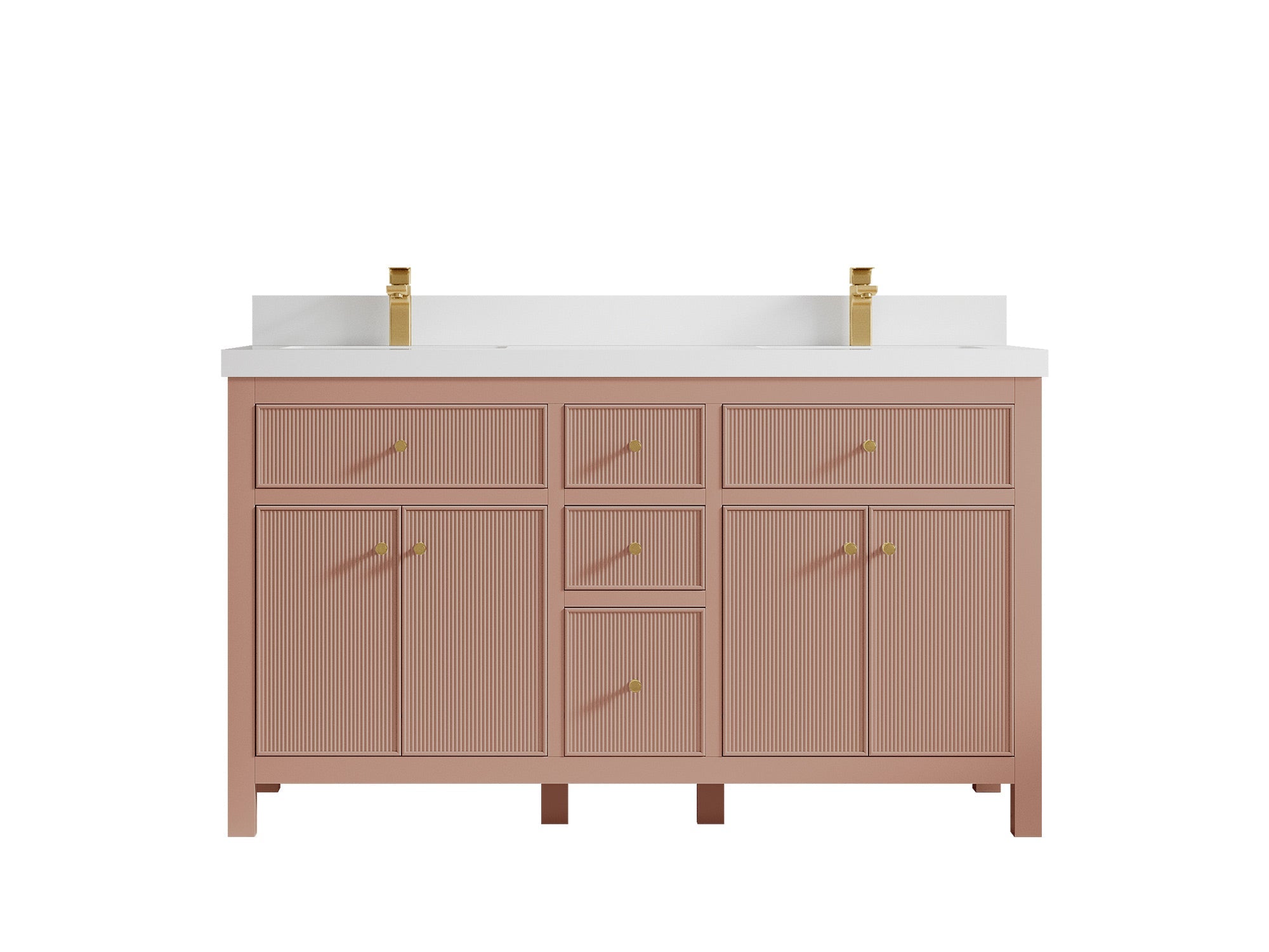 Sonoma 60 in W x 22 in D Free Standing Reeded Double Sink Bathroom Vanity - Willow Bath and Vanity