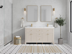 Sonoma 60 in W x 22 in D Free Standing Reeded Double Sink Bathroom Vanity - photo 4