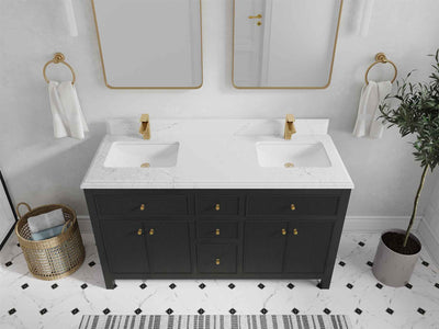 Sonoma 60 in W x 22 in D Free Standing Reeded Double Sink Bathroom Vanity - Willow Bath and Vanity