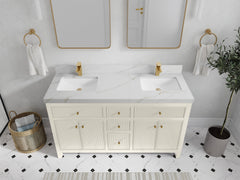 Sonoma 60 in W x 22 in D Free Standing Reeded Double Sink Bathroom Vanity - photo 16