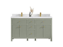 Sonoma 60 in W x 22 in D Free Standing Reeded Double Sink Bathroom Vanity - photo 1