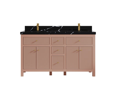 Sonoma 60 in W x 22 in D Free Standing Reeded Double Sink Bathroom Vanity - Willow Bath and Vanity