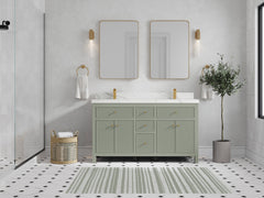 Sonoma 60 in W x 22 in D Free Standing Reeded Double Sink Bathroom Vanity - photo 4