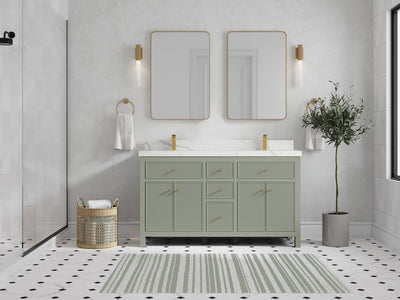 Sonoma 60 in W x 22 in D Free Standing Reeded Double Sink Bathroom Vanity - Willow Bath and Vanity