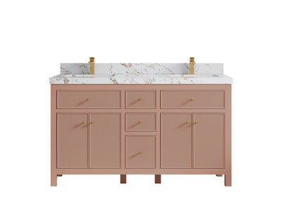 Sonoma 60 in W x 22 in D Free Standing Reeded Double Sink Bathroom Vanity - Willow Bath and Vanity