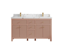 Sonoma 60 in W x 22 in D Free Standing Reeded Double Sink Bathroom Vanity - photo 35
