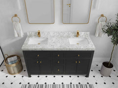 Sonoma 60 in W x 22 in D Free Standing Reeded Double Sink Bathroom Vanity - photo 11