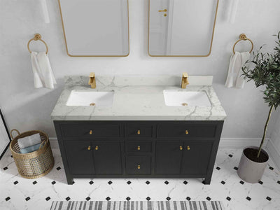 Sonoma 60 in W x 22 in D Free Standing Reeded Double Sink Bathroom Vanity - Willow Bath and Vanity