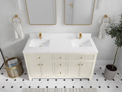 Sonoma 60 in W x 22 in D Free Standing Reeded Double Sink Bathroom Vanity - photo 24