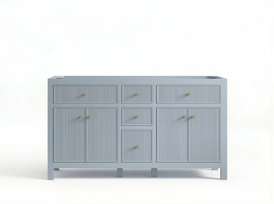Sonoma 60 in W x 22 in D Free Standing Reeded Double Sink Bathroom Vanity - Willow Bath and Vanity