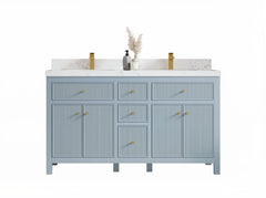 Sonoma 60 in W x 22 in D Free Standing Reeded Double Sink Bathroom Vanity - photo 1