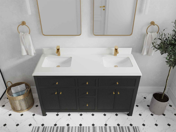 Sonoma 60 in W x 22 in D Free Standing Reeded Double Sink Bathroom Vanity - photo 27