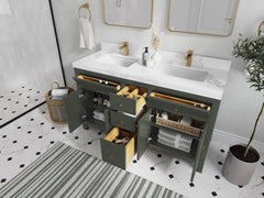 Sonoma 60 in W x 22 in D Free Standing Reeded Double Sink Bathroom Vanity - photo 3