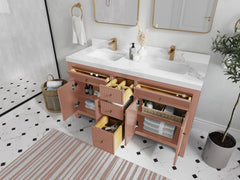 Sonoma 60 in W x 22 in D Free Standing Reeded Double Sink Bathroom Vanity - photo 3