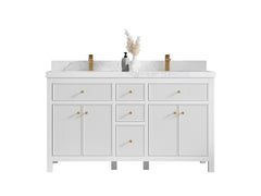 Sonoma 60 in W x 22 in D Free Standing Reeded Double Sink Bathroom Vanity - photo 1