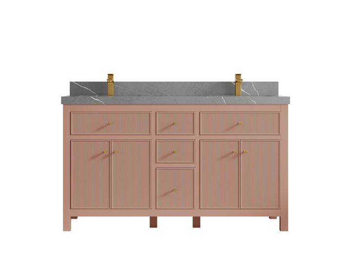 Sonoma 60 in W x 22 in D Free Standing Reeded Double Sink Bathroom Vanity - photo 33