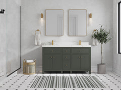 Sonoma 60 in W x 22 in D Free Standing Reeded Double Sink Bathroom Vanity - photo 4