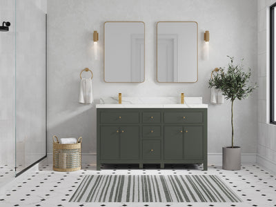 Sonoma 60 in W x 22 in D Free Standing Reeded Double Sink Bathroom Vanity - Willow Bath and Vanity