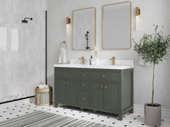 Sonoma 60 in W x 22 in D Free Standing Reeded Double Sink Bathroom Vanity - photo 2